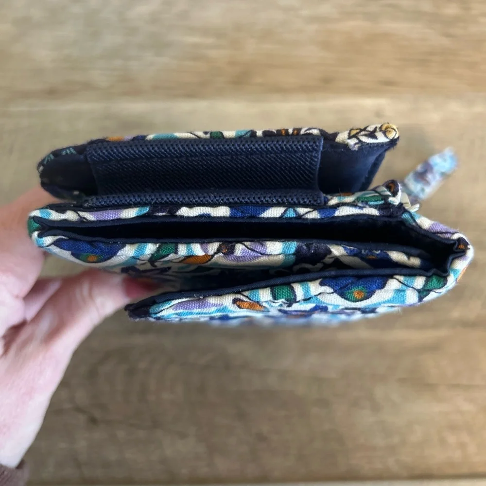 Vera Bradley RFID Wallet Crossbody‎ - Lisbon Medallion Cool Print Colorful